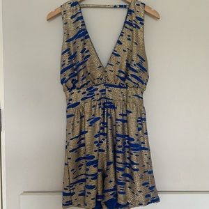 Never used Gold/blue cocktail romper